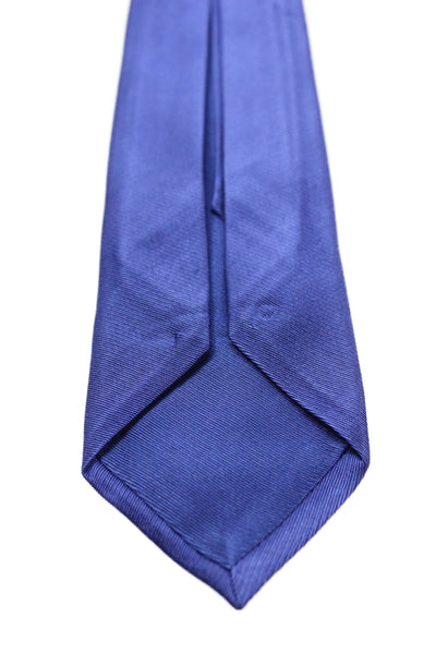 Bvlgari Mens Classic Width Silk Knit Tie Navy Blue