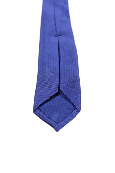 Bvlgari Mens Classic Width Silk Knit Tie Navy Blue