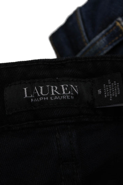 Lauren Ralph Lauren Women Plus Ankle Cropped Black High Rise Jeans Size 16