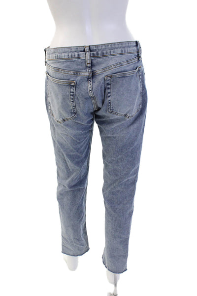 Rag & Bone Womens Cropped Boyfriend Jeans Light Blue Mid Rise 28 Inseam Size 27