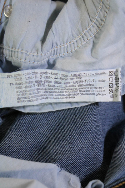 Zara Womens Ankle Skinny Jeans Dark Blue Button Mid Rise Size 6