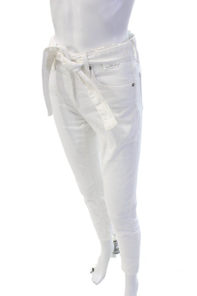 J Crew Women White Paperbag Ankle Pants High Rise Size 27
