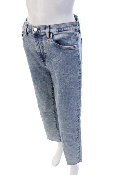 Joes Jeans Unisex Blue Cropped Straight Mid Rise Jeans Size 28