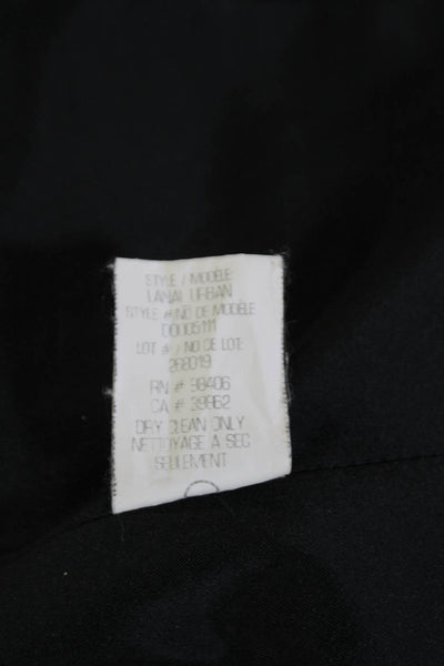 Theory Womens Open Front Long Sleeve Lined Blazer Solid Black Size 4
