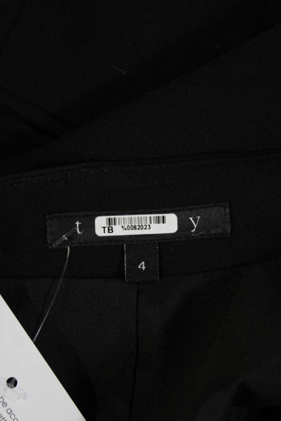 Theory Womens Open Front Long Sleeve Lined Blazer Solid Black Size 4