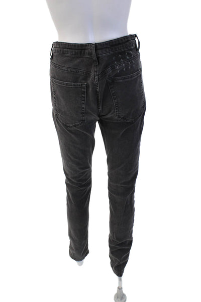 Ksubi Mens High Rise Skinny Tapered Jeans Dark Gray Button Fly Size 32