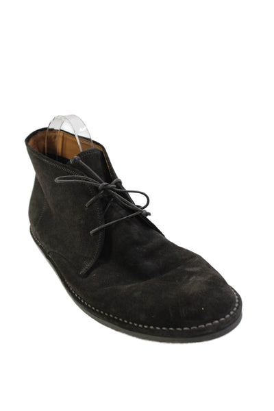 Vince Mens Suede Leather Lace Up Ankle Boots Shoes Brown Size 10M