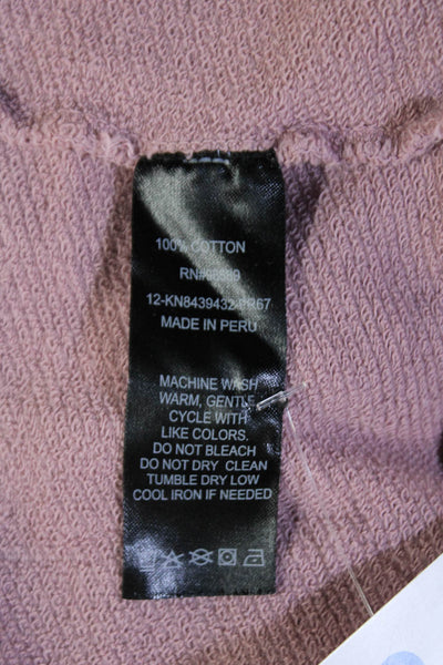 Todd Snyder Unisex Henley Hoodie Pink Cotton Button Long Sleeve Size L