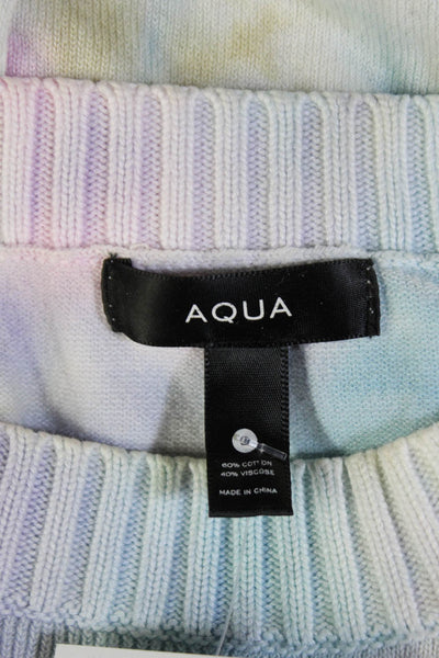 Aqua Unisex Pullover Sweater White Cotton Viscose Crew Neck Long Sleeve Size S