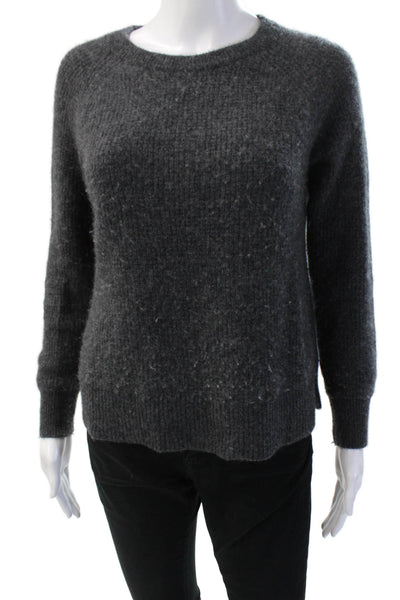 Leallo Unisex Dark Gray 100% Cashmere Pullover Sweater Crew Neck Size XS