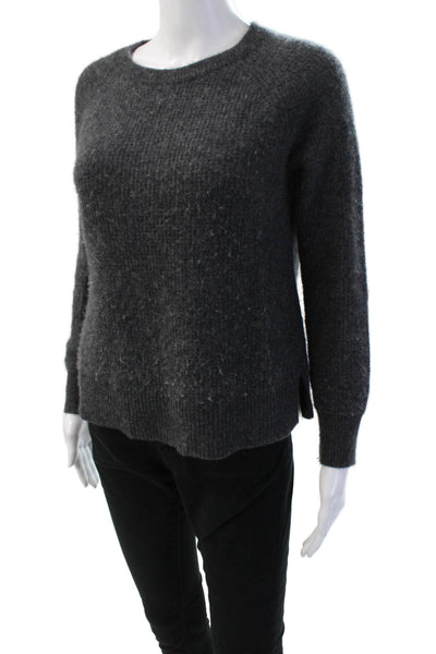 Leallo Unisex Dark Gray 100% Cashmere Pullover Sweater Crew Neck Size XS