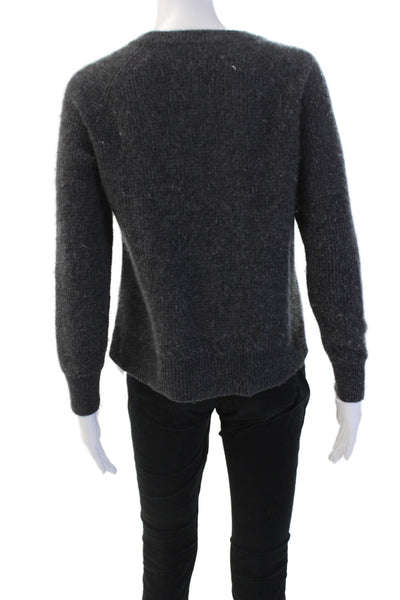 Leallo Unisex Dark Gray 100% Cashmere Pullover Sweater Crew Neck Size XS