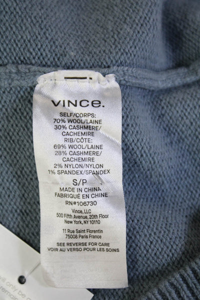 Vince Unisex Light Blue Pullover Sweater Wool Cashmere Blend Size S