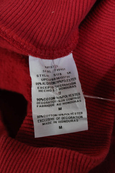Champion Mens Pullover Sweatshirt Red 90s Graphic Crew Neck Size M
