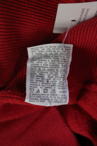Champion Mens Pullover Sweatshirt Red 90s Graphic Crew Neck Size M