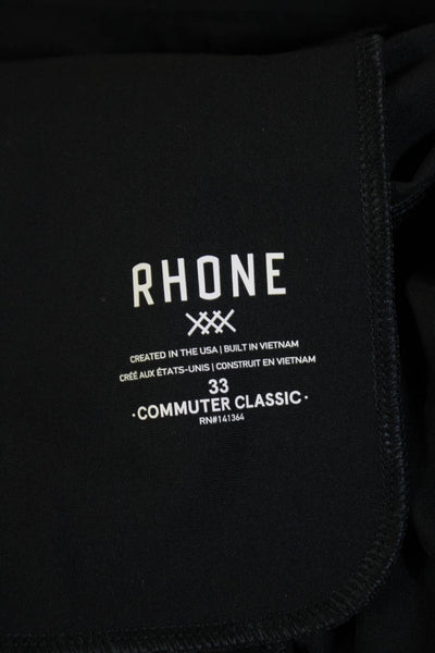 Rhone Mens Dress Pants Black Button Polyester Size 33