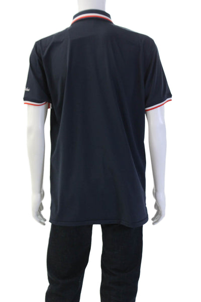 G/Fore Mens Collared Short Sleeve Polo Dark Blue Nylon Blend Size XL