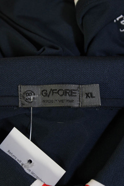 G/Fore Mens Collared Short Sleeve Polo Dark Blue Nylon Blend Size XL