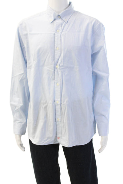 Vineyard Vines Mens Button-Down Collared Long Sleeve Light Blue Cotton Size L