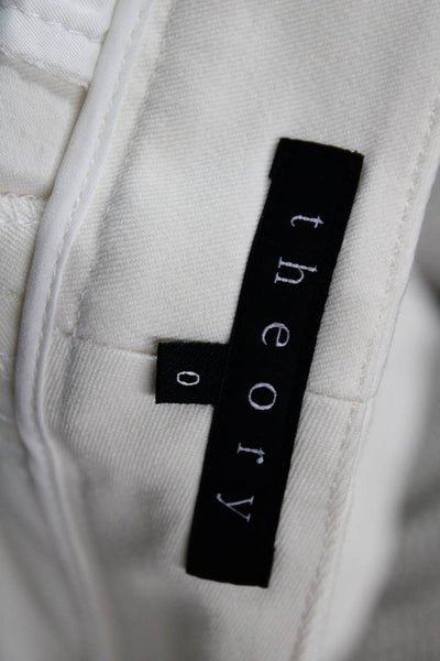 Theory Unisex White Hook & Eye Shorts Size 0