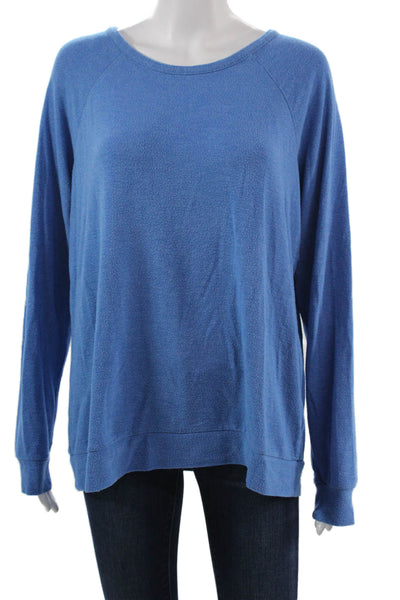 PJ Salvage Womens Pullover Sweatshirt Blue Crew Neck Long Sleeve Size L