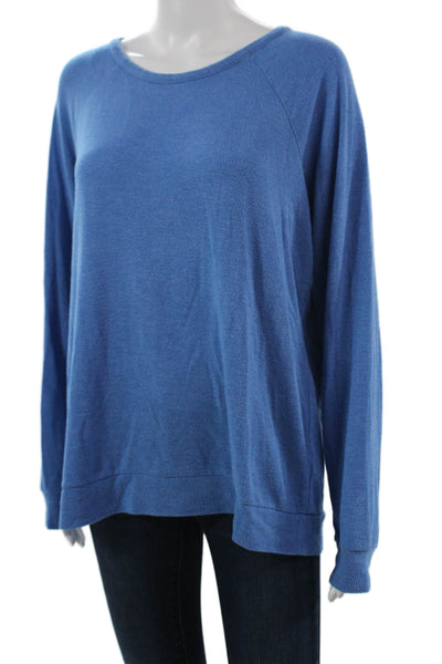 PJ Salvage Womens Pullover Sweatshirt Blue Crew Neck Long Sleeve Size L