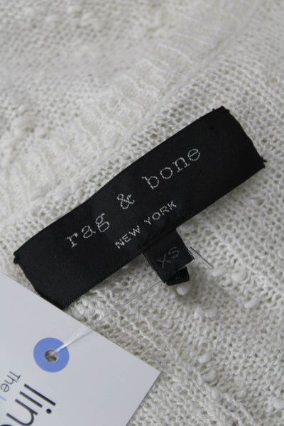 Rag & Bone Unisex Pullover Sweater White Long Sleeve Round Neck Size XS