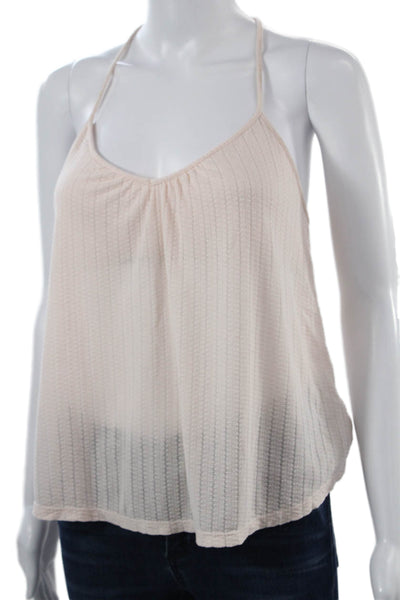 Eberjey Women Camisole Beige Cotton Spandex Bohemian Sleeveless Size M