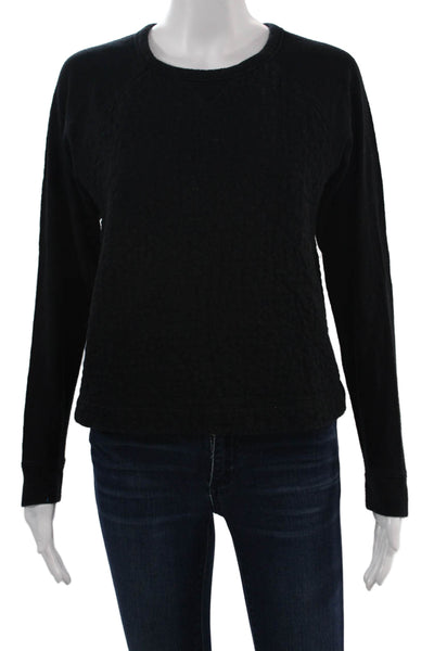 Rag & Bone Women Pullover Sweatshirt Black Cotton Crew Neck Long Sleeve Size S