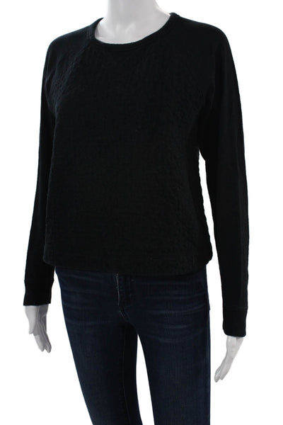 Rag & Bone Women Pullover Sweatshirt Black Cotton Crew Neck Long Sleeve Size S