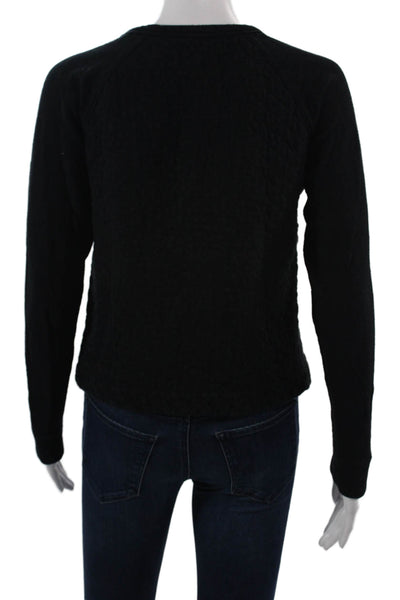 Rag & Bone Women Pullover Sweatshirt Black Cotton Crew Neck Long Sleeve Size S