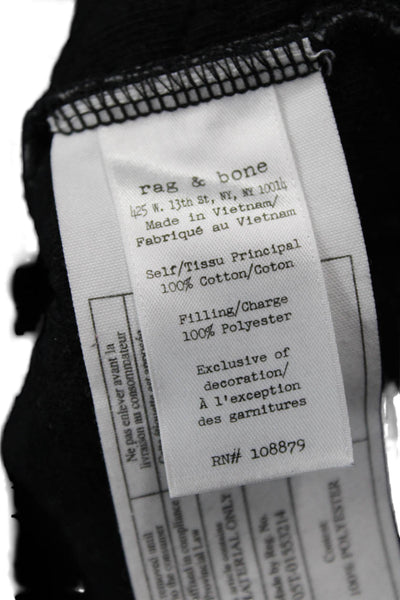 Rag & Bone Women Pullover Sweatshirt Black Cotton Crew Neck Long Sleeve Size S