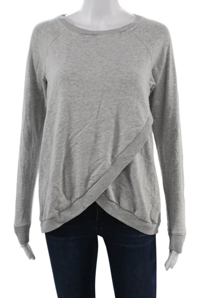 Seraphine Women Maternity Wrap Sweatshirt Gray Long Sleeve Crew Neck Size S