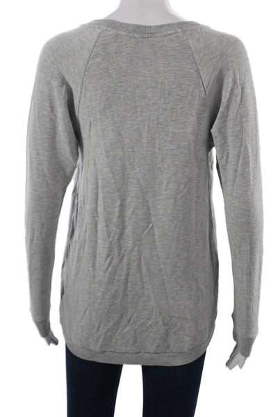 Seraphine Women Maternity Wrap Sweatshirt Gray Long Sleeve Crew Neck Size S