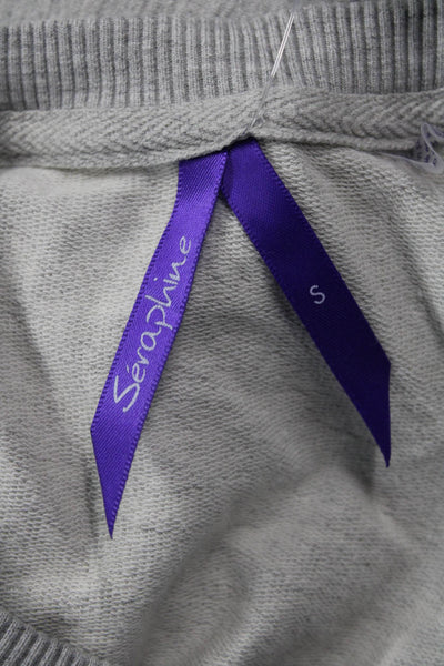 Seraphine Women Maternity Wrap Sweatshirt Gray Long Sleeve Crew Neck Size S