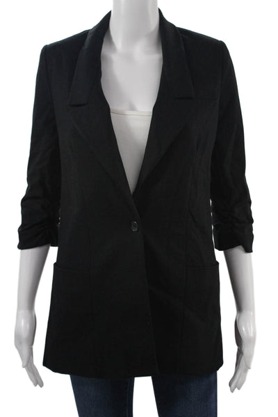 Elizabeth & James Unisex Black Collared Button Blazer Long Sleeve Size 0