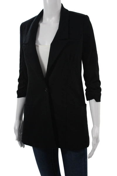 Elizabeth & James Unisex Black Collared Button Blazer Long Sleeve Size 0