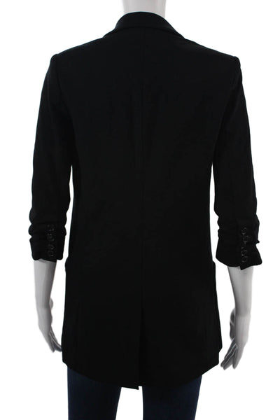 Elizabeth & James Unisex Black Collared Button Blazer Long Sleeve Size 0