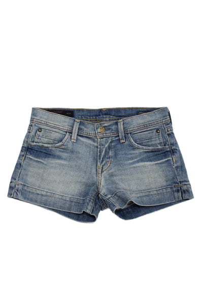 Citizens of Humanity Unisex Blue Cotton Beach Shorts Button Size 25