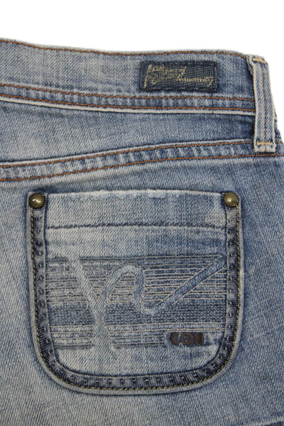 Citizens of Humanity Unisex Blue Cotton Beach Shorts Button Size 25