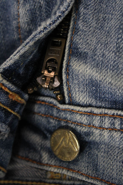 Citizens of Humanity Unisex Blue Cotton Beach Shorts Button Size 25