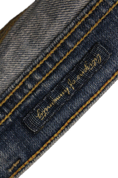 Citizens of Humanity Unisex Blue Cotton Beach Shorts Button Size 25