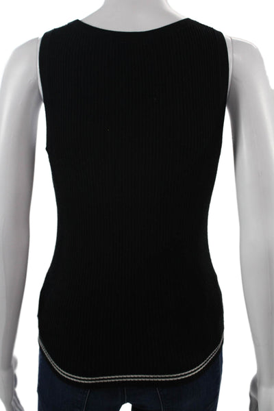 Theory Women Basic Black Sleeveless Square Neck Tank Size S