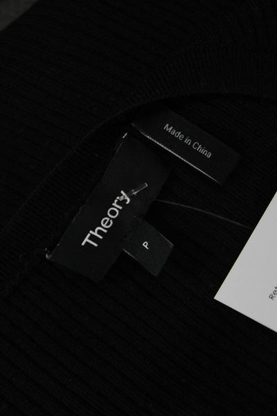 Theory Women Basic Black Sleeveless Square Neck Tank Size S