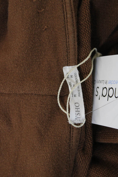 Oysho Women Full-zip Hoodies Brown Drawstring 97% Cotton 3% Elastane Size M