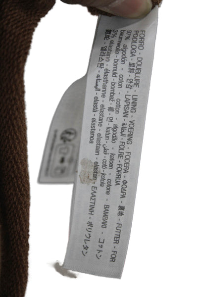 Oysho Women Full-zip Hoodies Brown Drawstring 97% Cotton 3% Elastane Size M