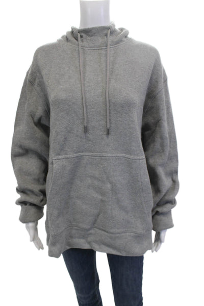 Banana Republic Unisex Pullover Hoodie Gray Cotton Mock Neck Size XL Tall
