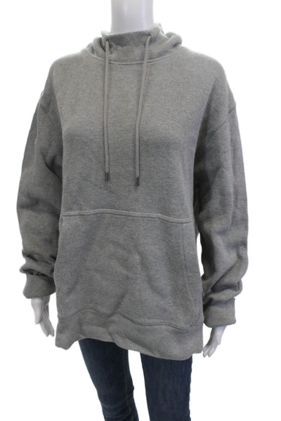 Banana Republic Unisex Pullover Hoodie Gray Cotton Mock Neck Size XL Tall
