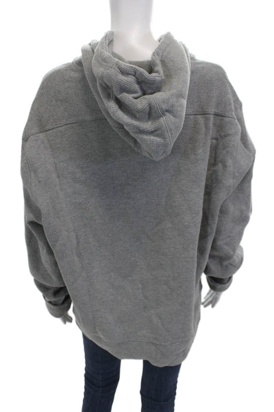 Banana Republic Unisex Pullover Hoodie Gray Cotton Mock Neck Size XL Tall