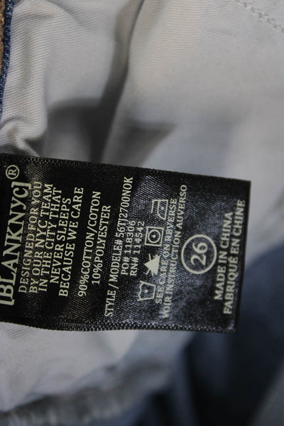 Blank NYC Unisex Cropped Straight Blue Jeans Mid Rise Button Size 26